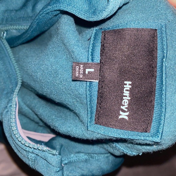 Hurley Hoodie Sweatshirt Women Large Teal Blue Zip Up Front Pockets Outdoors - Picture 2 of 12